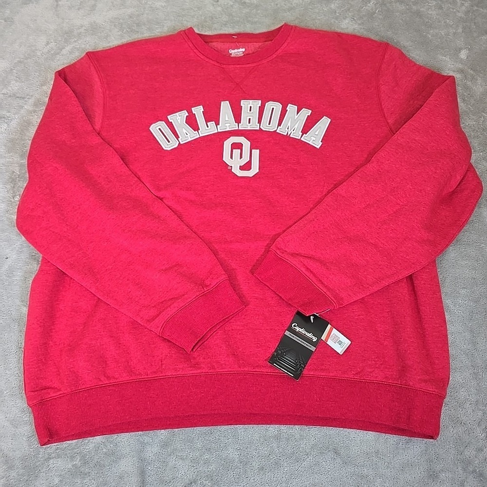 Captivating Oklahoma Sooners Sweatshirt Mens 2XL Red Pullover NCAA Sportswear - Picture 2 of 7